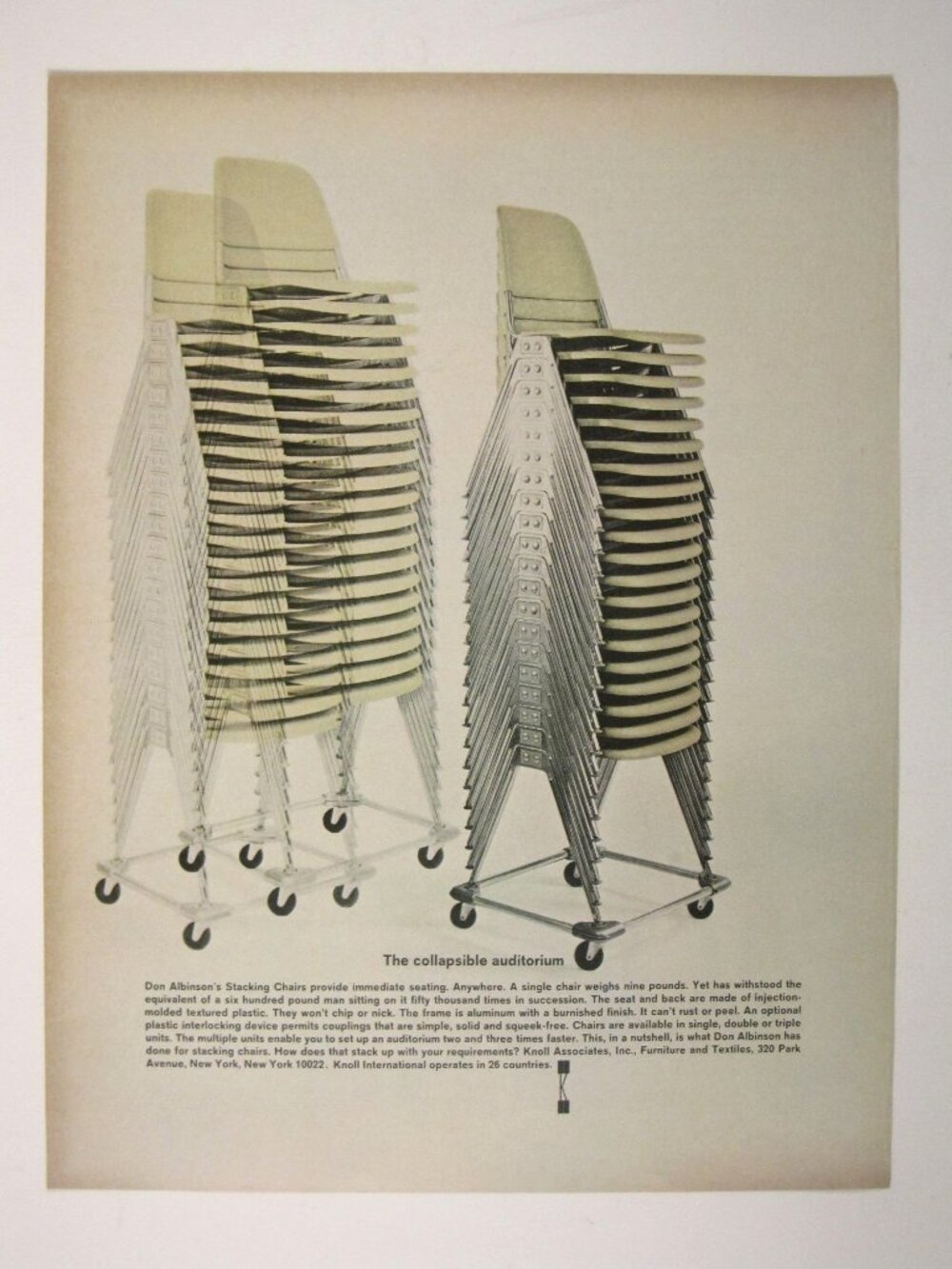 Don Albinson Stacking Chairs Knoll 1960s Collapsible MOD Furniture Advertisement